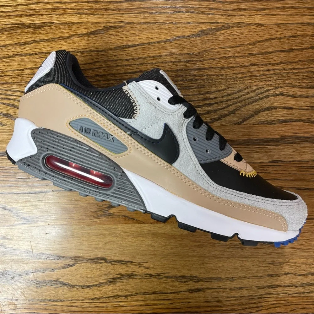 Nike Air Max 90 SE Alter And Reveal Pack Black Grey Fog Tan White Men Size 9 NEW